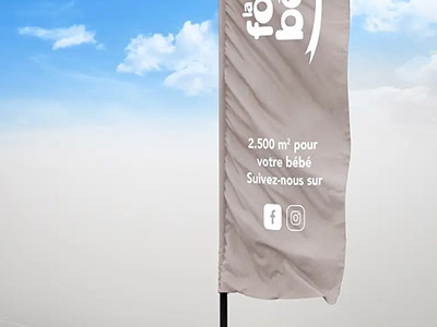 VDFA beach flag publicitaire conception hainaut