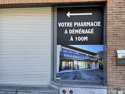 VDFA décoration vitrine sticker plein publicitaire magasin commerce à Wavre