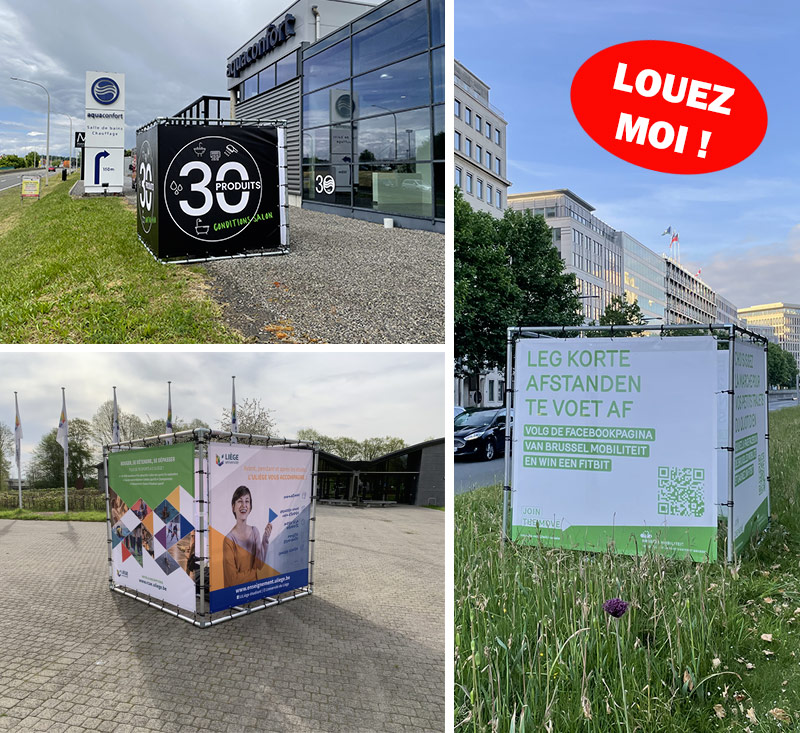 Location d'un cube urbain métalique pour bâches en wallonie, hainaut et namur... VDFA