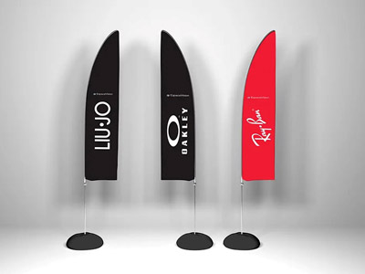 VDFA beach flag publicitaire conception wallonie