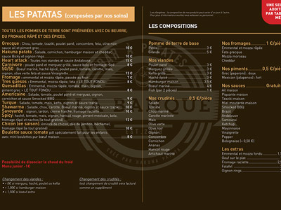 VDFA création et impression de menu pour restaurant en hainaut