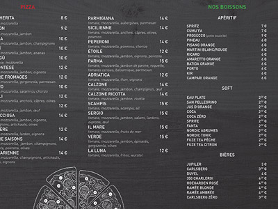 VDFA création et impression de menu pour restaurant en hainaut