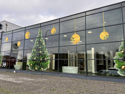 VDFA lettrage publicitaire de vitrine magasin commerce pose hainaut charleroi et mons