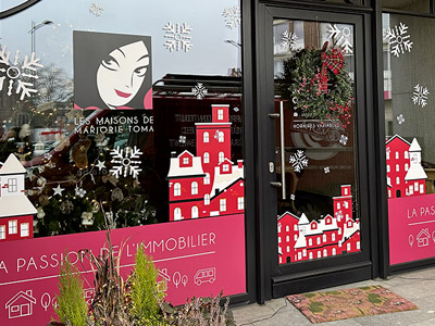VDFA lettrage publicitaire de vitrine magasin commerce pose hainaut charleroi et mons