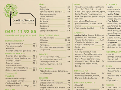 VDFA création et impression de set de table pour restaurant Gosselies