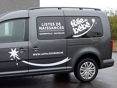 VDFA stickers publicitaire autocollant lettrage véhicule conception namur