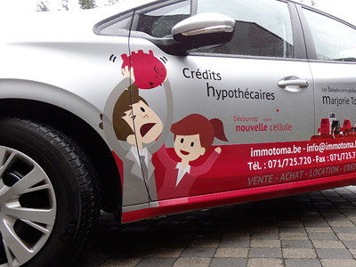 VDFA stickers publicitaire autoccolant lettrage véhicule conception wallonie