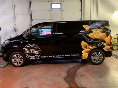 VDFA stickers publicitaire autocollant lettrage véhicule conception sambreville