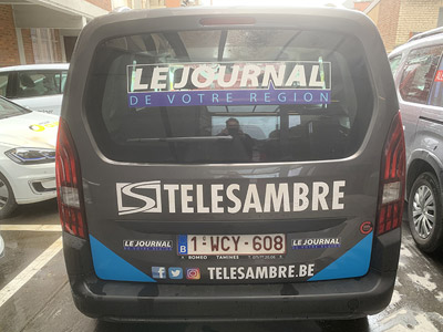 VDFA stickers publicitaire autocollant lettrage véhicule conception liège