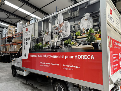 VDFA stickers publicitaire autocollant lettrage véhicule conception namur